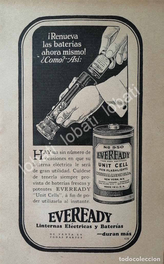 Sammeln von Plakaten: CARTEL ANTIGUO ORIGINAL DE BATERIAS Y LINTERNAS EVEREADY 1926 /205