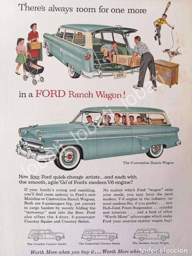 Sammeln von Plakaten: CARTEL ANTIGUO ORIGINAL DE AUTOS FORD RANCH WAGON 1954 /537 RARO