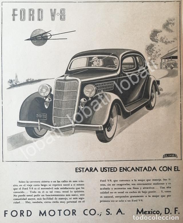 Sammeln von Plakaten: CARTEL ANTIGUO ORIGINAL DE DE AUTOS FORD V-8 1936 /548