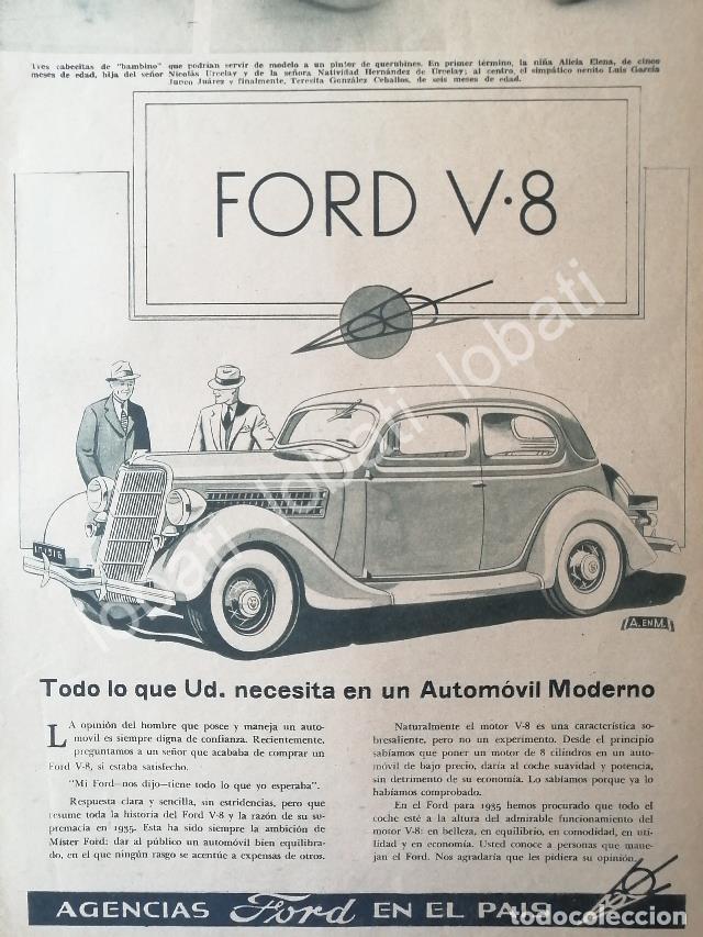 Sammeln von Plakaten: CARTEL ANTIGUO ORIGINAL DE PUBLICIDAD VINTAGE AUTOS FORD V8 1935 /551