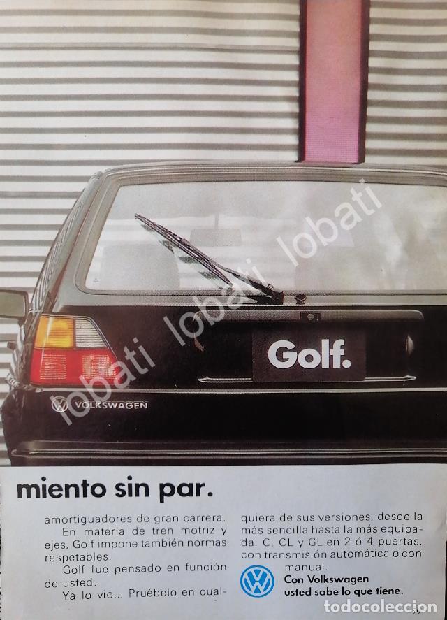 Sammeln von Plakaten: CARTEL ANTIGUO ORIGINAL DE MINI CARTEL AUTOS VOLKSWAGEN GOLF 1985 /8