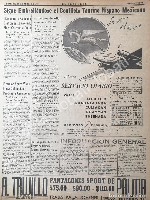Poster collecting: CARTEL ANTIGUO ORIGINAL DE AEROLINEAS. AEROVIAS REFORMA Y OTRAS 1947 /287 RARO