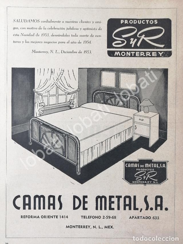Poster collecting: CARTEL ANTIGUO ORIGINAL DE CAMAS DE METAL S.A ( SALINAS Y ROCHA ) 1941 MONTERREY /292