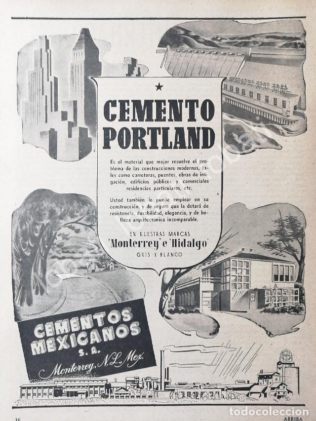 Poster collecting: CARTEL ANTIGUO ORIGINAL DE CEMENTOS MEXICANOS 1941 MONTERREY /291