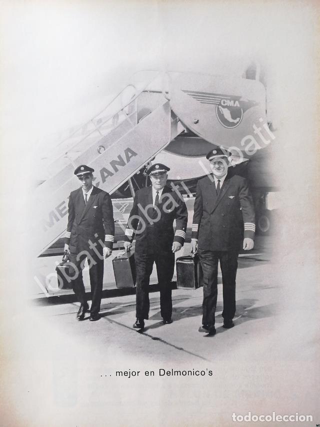 Poster collecting: CARTEL ANTIGUO ORIGINAL DE RESTAURANT DELMONICO&acute;S Y MEXICANA DE AVIACION 1969 /304