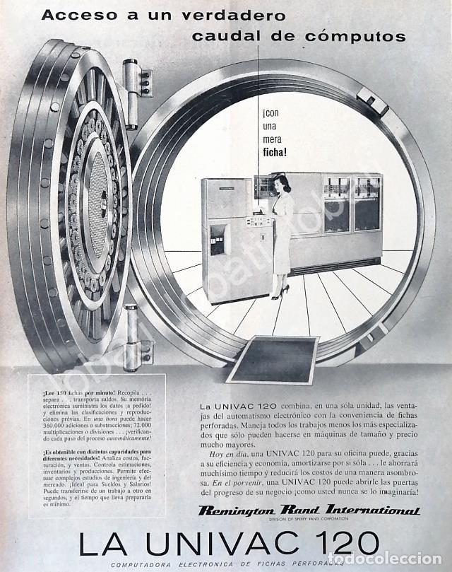 Poster collecting: CARTEL ANTIGUO ORIGINAL DE COMPUTADORA UNIVAC 120 DE REMINGTON RAND 1958 /310 OLDWARE