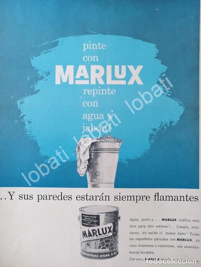 Poster collecting: CARTEL ANTIGUO ORIGINAL DE PINTURAS MARLUX 1960. INDUSTRIAS ATLAS. S.A /327 SUPER RARO