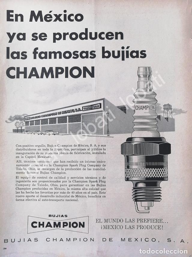 Poster collecting: CARTEL ANTIGUO ORIGINAL DE BUJIAS CHAMPION Y SU PLANTA 1958 /339 MUY RARO