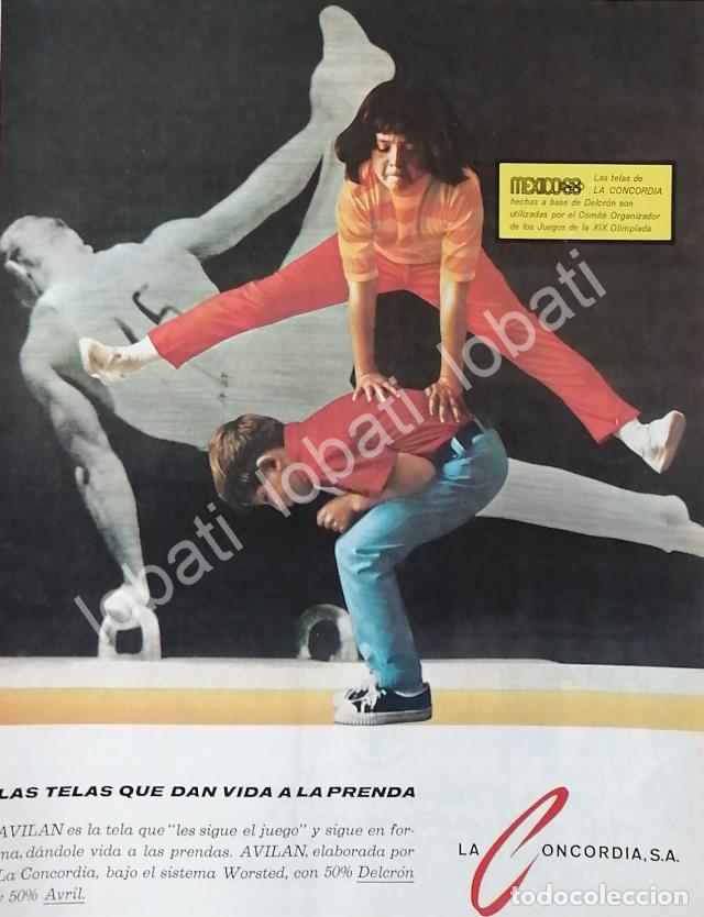 Poster collecting: CARTEL ANTIGUO ORIGINAL DE TELA AVILAN DE TELAS LA CONCORDIA 1968 /344