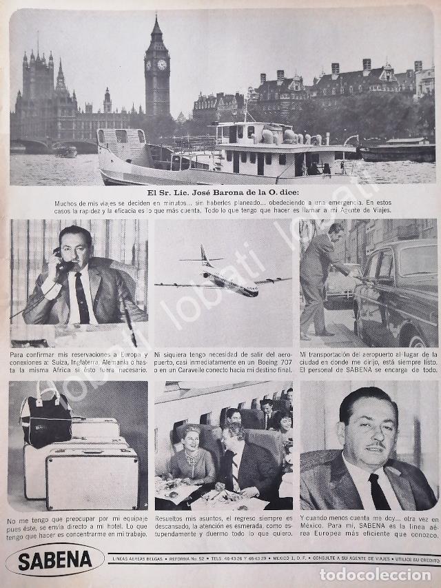 Poster collecting: CARTEL ANTIGUO ORIGINAL DE JOSE BARONA DE LA O. Y AEROLINEAS SABENA 1965 /348