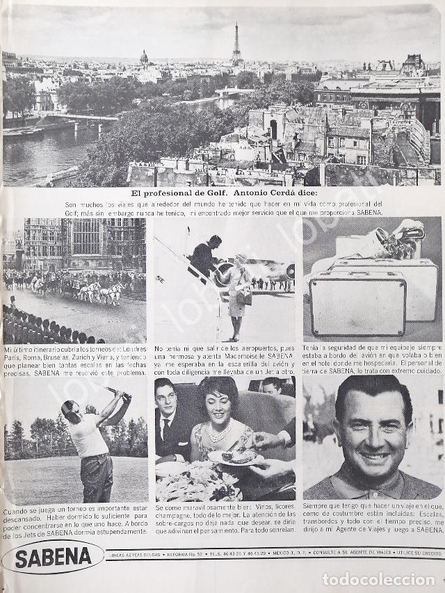Poster collecting: CARTEL ANTIGUO ORIGINAL DE EL CAMPOEON DE GOLF. ANTONIO CERDA Y AEROLINEAS SABENA 1965 /357