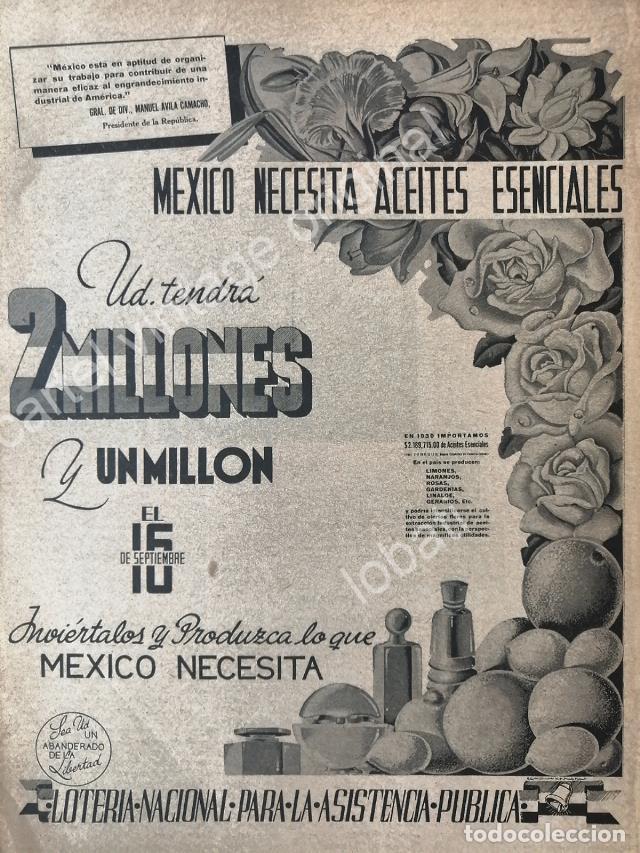 Poster collecting: CARTEL ANTIGUO ORIGINAL DE PUBLICIDAD PATRIOTA LOTERIA NACIONAL 1942 MEXICO EN GUERRA /145