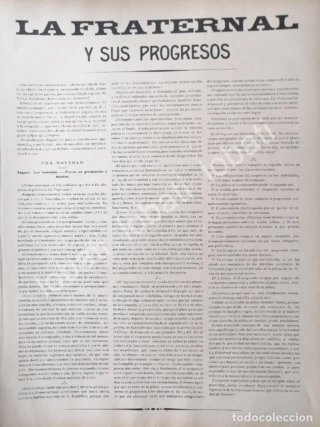 Poster collecting: CARTEL ANTIGUO ORIGINAL DE MINI CARTEL. COMPA&Ntilde;IA DE SEGUROS LA FRATERNAL 1894 /369