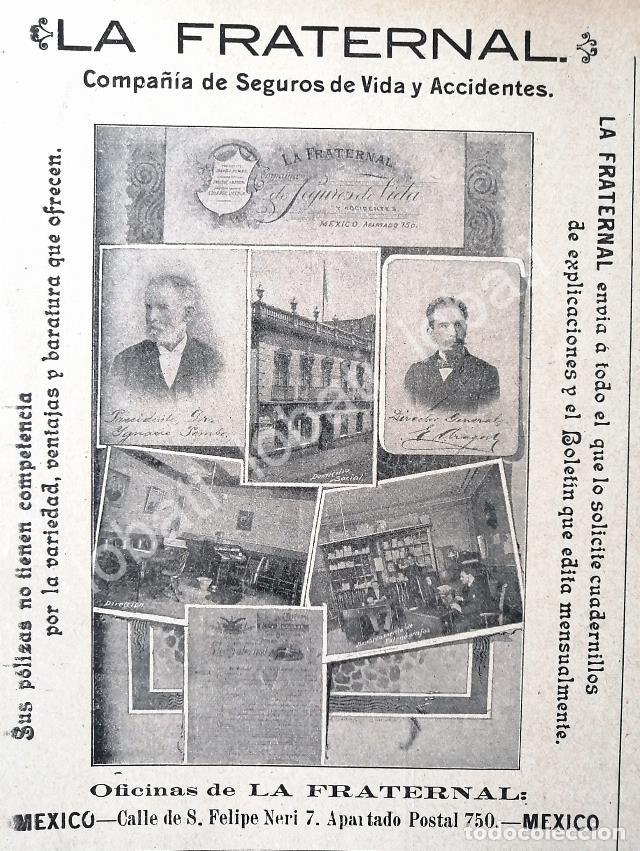 Poster collecting: CARTEL ANTIGUO ORIGINAL DE MINI CARTEL. COMPA&Ntilde;IA DE SEGUROS LA FRATERNAL 1894 /368