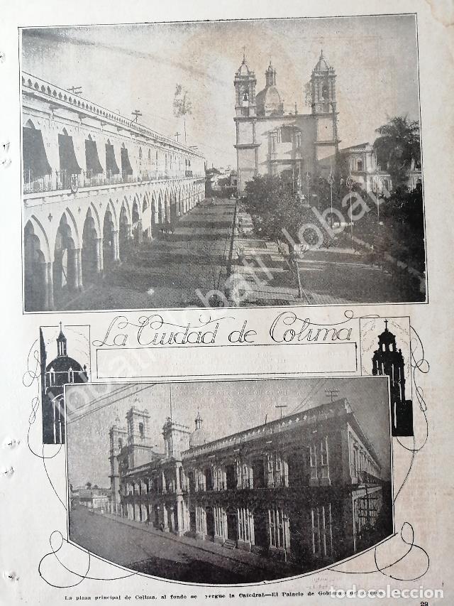 Coleccionismo de carteles: CARTEL ANTIGUO ORIGINAL DE CIDUAD DE COLIMA 1920s PLAZA PRINCIPAL Y CATEDRAL / LDM