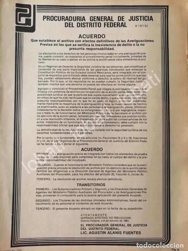 Coleccionismo de carteles: CARTEL ANTIGUO ORIGINAL DE CIRCULAR PROCURADURIA GENERAL DE JUSTICIA D.F. 1981 /57