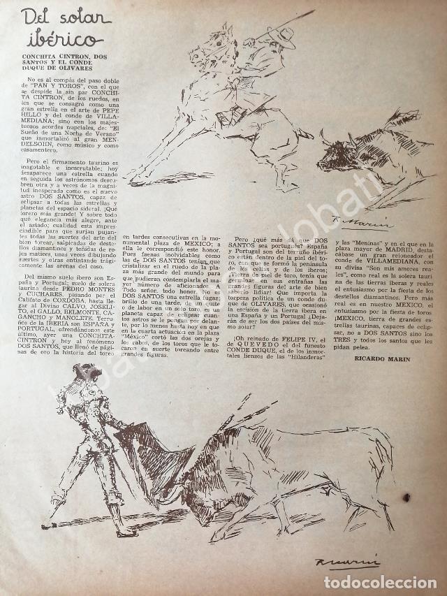 Coleccionismo de carteles: CARTEL ANTIGUO ORIGINAL DE CONCHITA CINTRON DIBUJADA POR RICARDO MARIN / TOROS 1940s