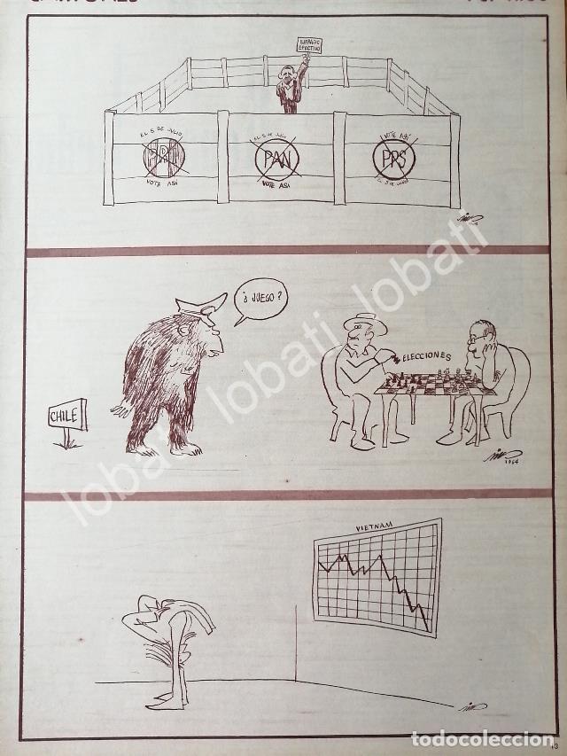 Poster collecting: CARTEL ANTIGUO ORIGINAL DE CARICATURA VINTAGE DE RIUS. ELECCIONES DE 1964