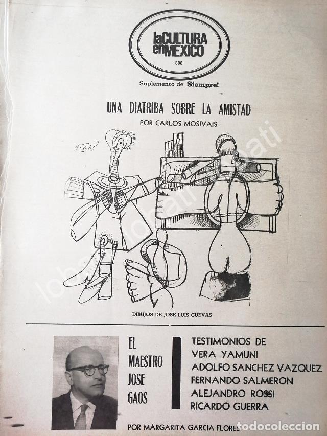 Collectionnisme d'affiches: CARTEL ANTIGUO ORIGINAL DE PORTADA DE JOSE LUIS CUEVAS 1968