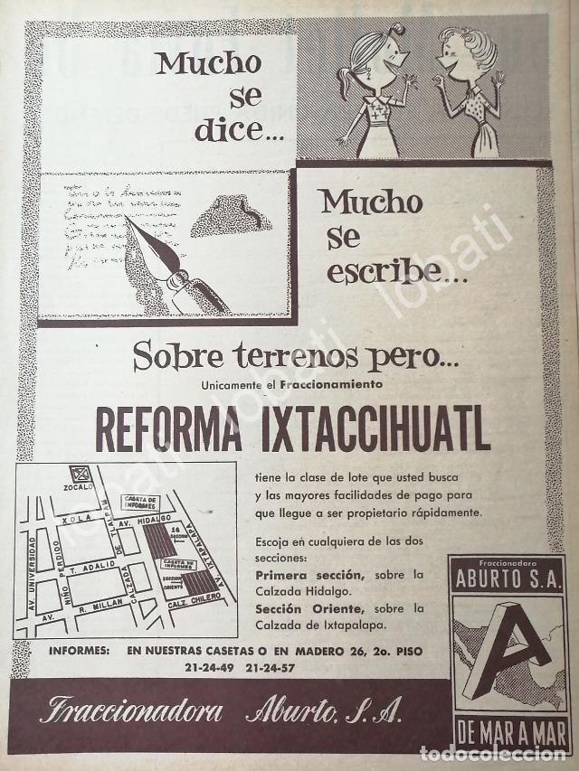Collectionnisme d'affiches: CARTEL ANTIGUO ORIGINAL DE INICIOS DE LA COLONIA REFORMA IXTACCIHUATL 1956 ABURTO S.A 393