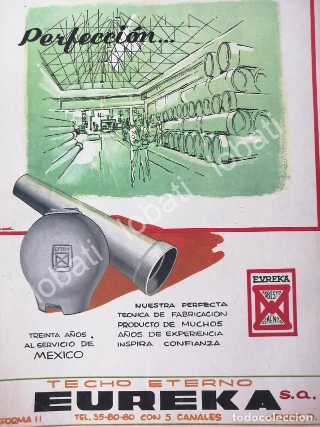 Collectionnisme d'affiches: CARTEL ANTIGUO ORIGINAL DE TECHO ETERNO EUREKA S.A PUBLICIDAD ARTISTICA 1960s /389