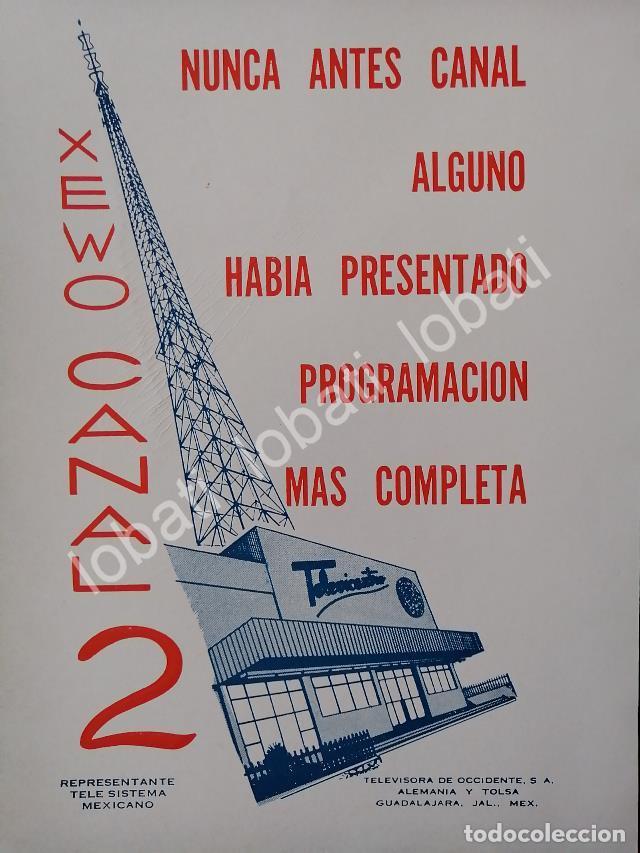 Collectionnisme d'affiches: CARTEL ANTIGUO ORIGINAL DE TELEVISORA CANAL 2 MONTERREY XEWO TELEVISA 1967 /27
