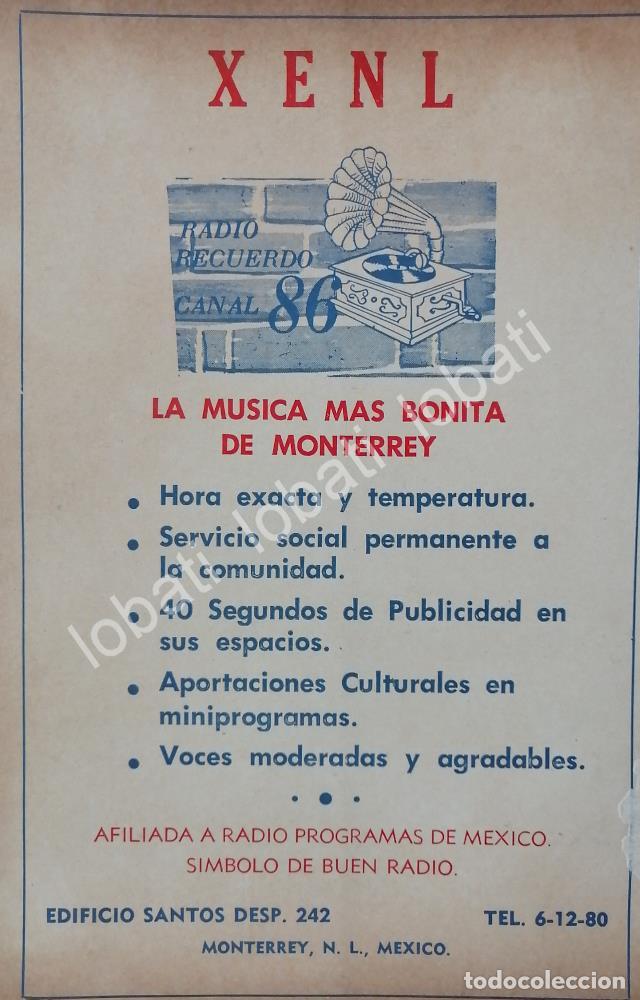 Collectionnisme d'affiches: CARTEL ANTIGUO ORIGINAL DE RADIO DIFUSORA XENL RADIO RECUERDO MONTERREY 1950s /36