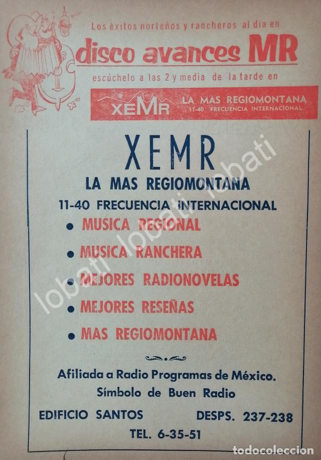 Collectionnisme d'affiches: CARTEL ANTIGUO ORIGINAL DE RADIO DIFUSORA XENL RADIO RECUERDO MONTERREY 1950s /35