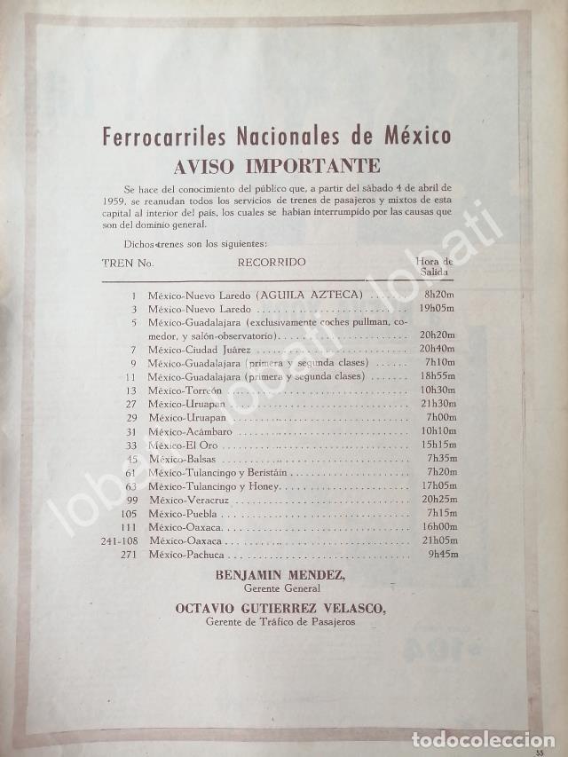 Collectionnisme d'affiches: CARTEL ANTIGUO ORIGINAL DE AVISO REANUDACION DE FERROCARRILES NACIONALES 1959 /417