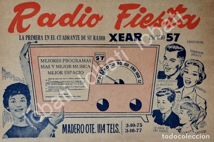 Collectionnisme d'affiches: CARTEL ANTIGUO ORIGINAL DE RADIO DIFUSORA XEAR RADIO FIESTA MONTERREY 1960s /38