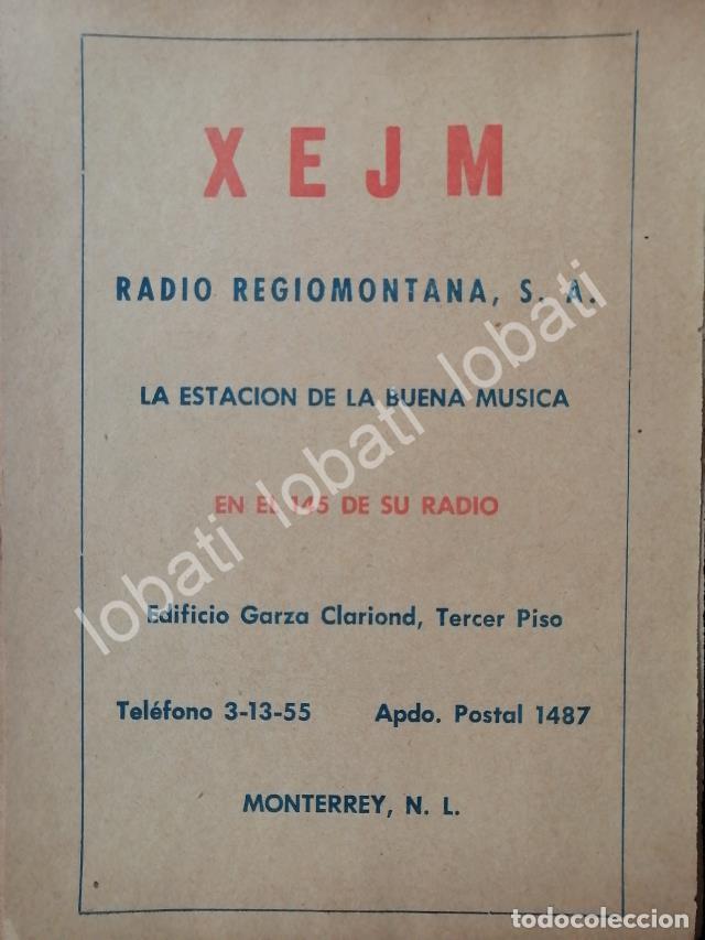 Collectionnisme d'affiches: CARTEL ANTIGUO ORIGINAL DE RADIO DIFUSORA XEJM RADIO MONTERREY 1960s /39
