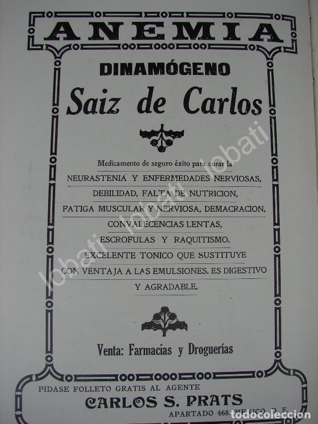 Collectionnisme d'affiches: CARTEL ANTIGUO ORIGINAL DE MEDICINA DINAMOGENO RAMON SAIZ DE CARLOS 1909 /28