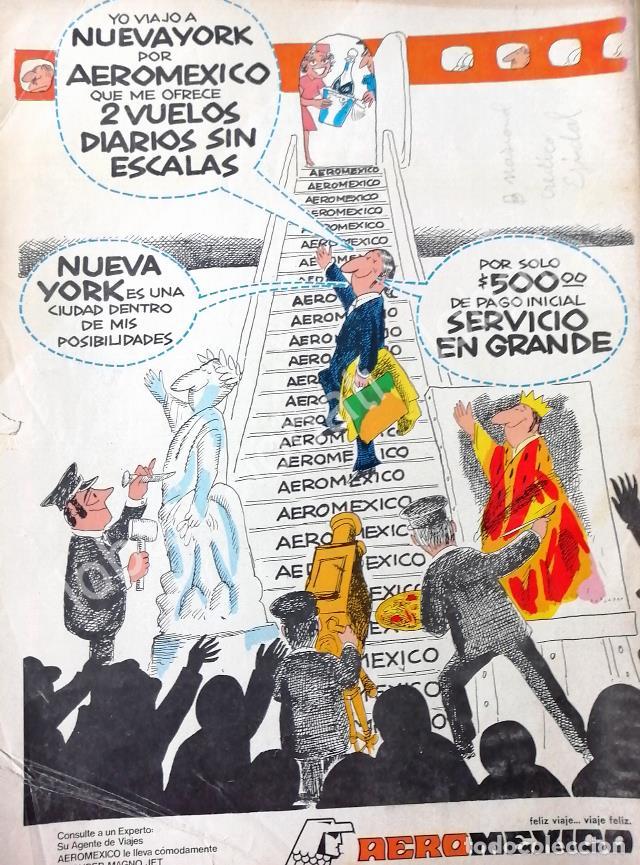 Collectionnisme d'affiches: CARTEL ANTIGUO ORIGINAL DE AEROLINAS AEROMEXICO DIBUJO DE ABEL QUEZADA 1973 /433