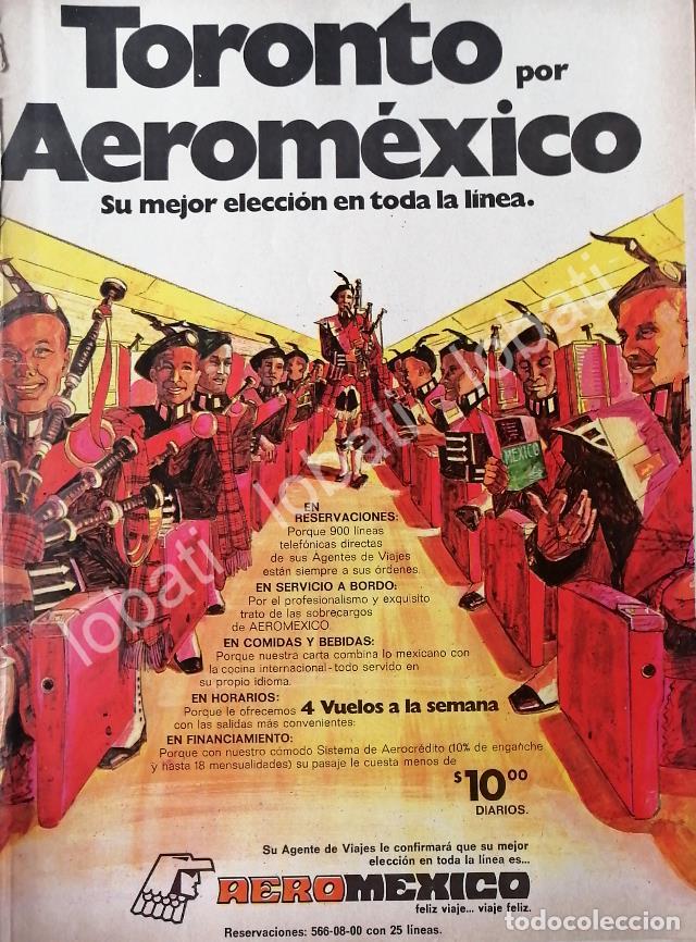 Collectionnisme d'affiches: CARTEL ANTIGUO ORIGINAL DE AEROLINAS AEROMEXICO 1973 /437 PUBLICIDAD ARTISTICA