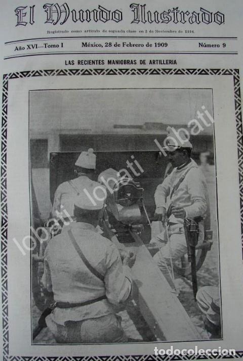 Collectionnisme d'affiches: PORTADA ANTIGUA ORIGINAL 1909 ARTILLEROS CON CA&Ntilde;ON MONDRAGON