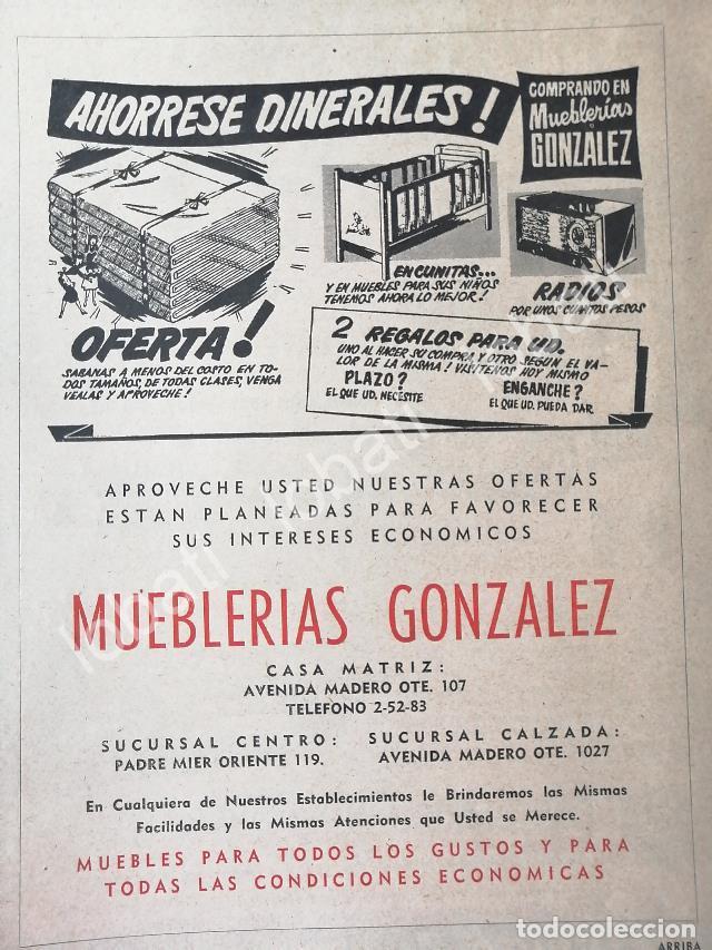 Collectionnisme d'affiches: CARTEL ANTIGUO ORIGINAL DE MUEBLERIA GONZALEZ 1953 /441 MONTERREY