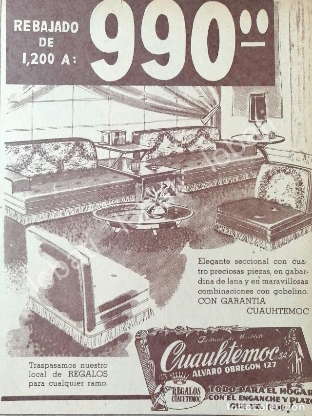 Collectionnisme d'affiches: CARTEL ANTIGUO ORIGINAL DE MUEBLERIA CUAUHTEMOC, (ALVARO OBREGON 127 D.F) 1950s /457