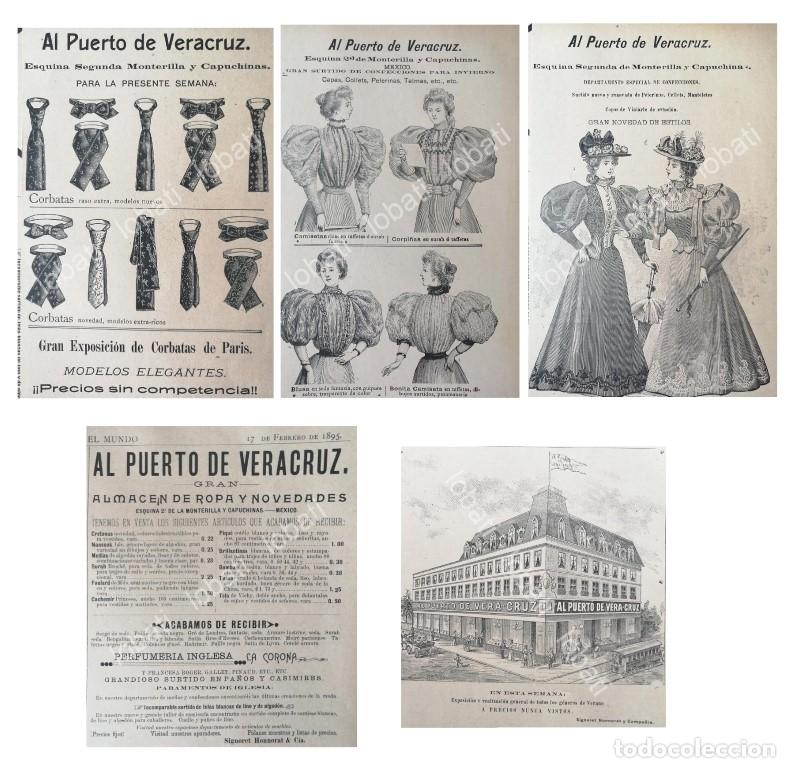 Sammeln von Plakaten: CARTEL ANTIGUO ORIGINAL DE 5 MINI CARTELES. TIENDA AL PUERTO DE VERACRUZ 1894-1898 /469