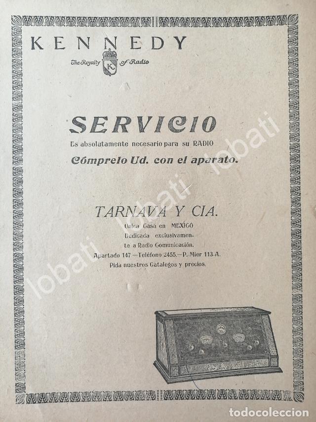Sammeln von Plakaten: CARTEL ANTIGUO ORIGINAL DE RADIOS KENNEDY . TARNAVA & CIA. 1926 /487 MONTERREY. SUPER RARO 10+++