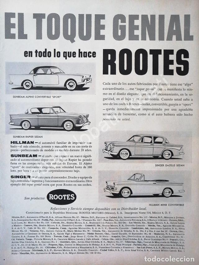 Sammeln von Plakaten: CARTEL ANTIGUO ORIGINAL DE AUTOS ROOTES 1959 VARIOS /225