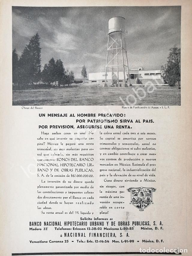 Sammeln von Plakaten: CARTEL ANTIGUO ORIGINAL DE BANCO NACIONAL HIPOTECARIO. Y NUEVA PLANTA TRATADORA DE AGUAS SAN LUIS PO