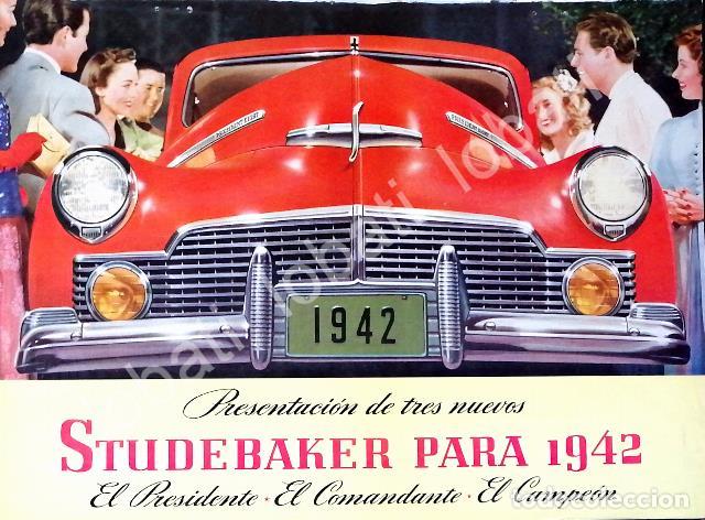 Sammeln von Plakaten: CARTEL ANTIGUO ORIGINAL DE AUTOS STUDEBAKER 1942 /236 MUY RARO