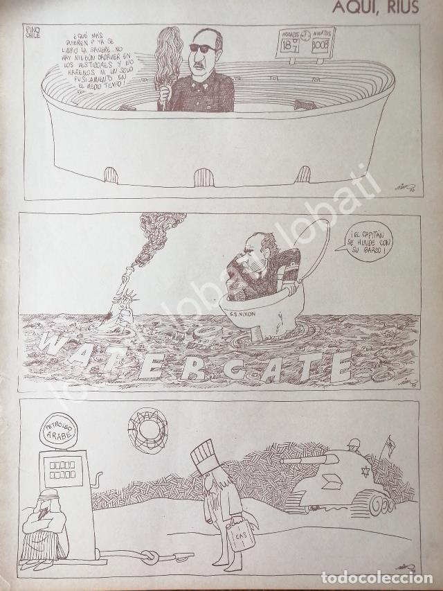 Sammeln von Plakaten: CARTEL ANTIGUO ORIGINAL DE CARICATURA VINTAGE. RIUS. ASESINATO DE SALVADOR ALLENDE Y MAS 1973 /18