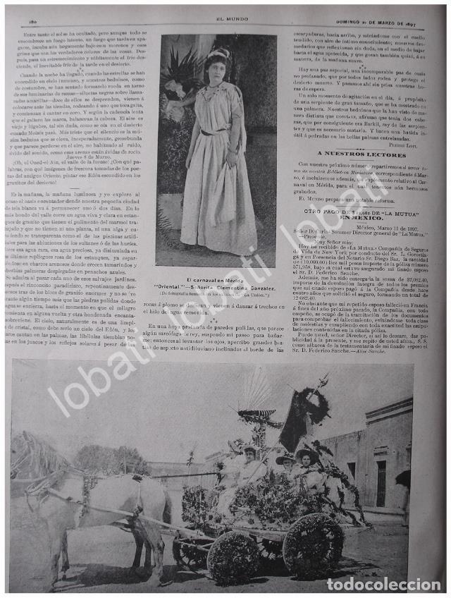 Sammeln von Plakaten: CARTEL ANTIGUO ORIGINAL DE EL CARNAVAL DE MERIDA 1897, CLEMENTINA GONZALEZ & FAMILIA CIREVAL