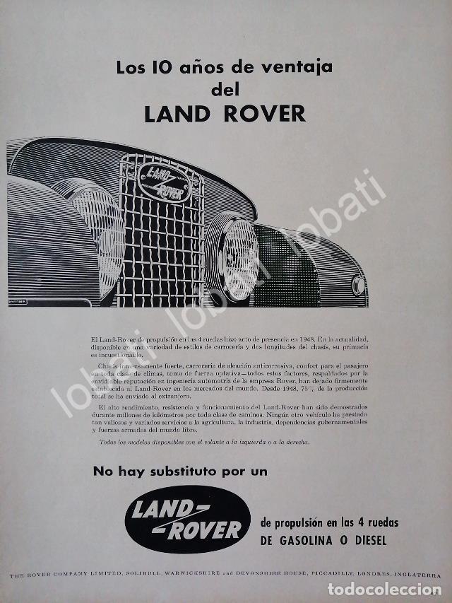 Sammeln von Plakaten: CARTEL ANTIGUO ORIGINAL DE AUTOS CAMIONETA LAND ROVER UNIVERSAL 1950s/271