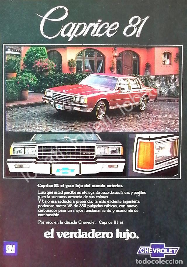 Sammeln von Plakaten: CARTEL ANTIGUO ORIGINAL DE MINI CARTEL AUTOS CHEVROLET CAPRICE 1981 /568