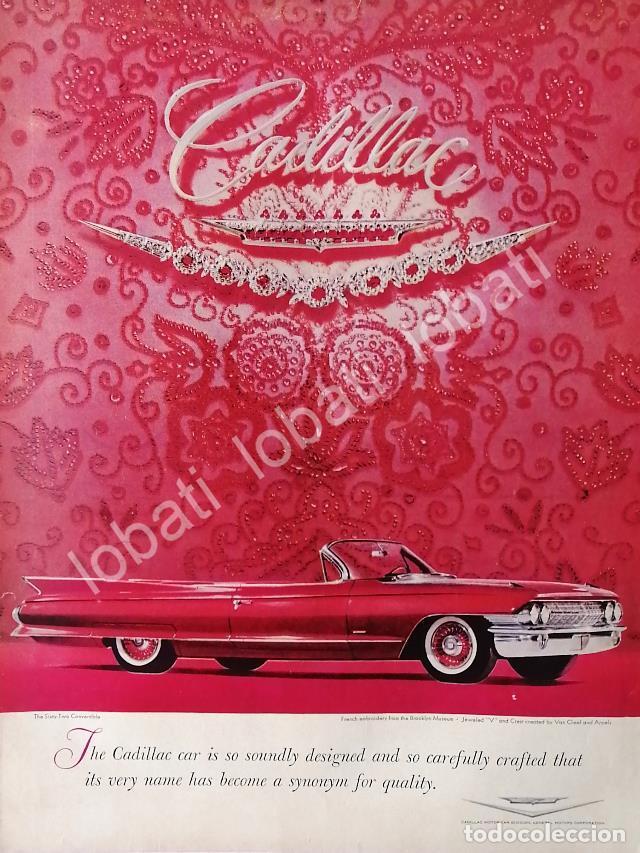 Sammeln von Plakaten: CARTEL ANTIGUO ORIGINAL DE AUTOS CADILLAC 1962 CONVERTIBLE, DISE&Ntilde;O DE VAN CLEEF & ARPELS / RARO
