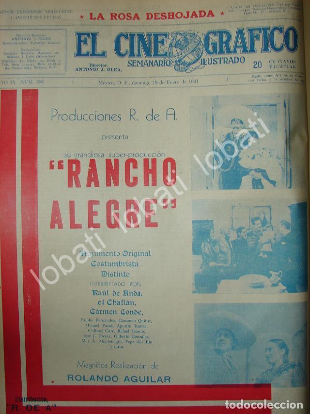 Sammeln von Plakaten: CARTEL ANTIGUO ORIGINAL DE PUBLICIDAD ESTRENO DE PELICULA RANCHO ALEGRE 1941 /2