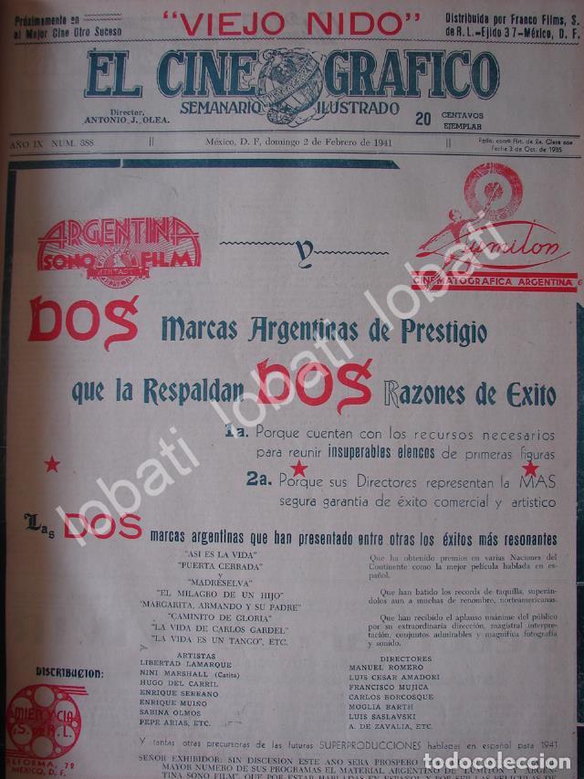 Sammeln von Plakaten: CARTEL ANTIGUO ORIGINAL DE PRODUCTORAS DE CINE ARGENTINA SOMO FILMS Y CUMILON 1941