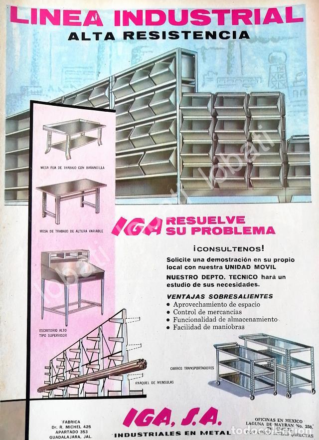 Collezionismo di affissi: CARTEL ANTIGUO ORIGINAL DE AFICHE DE MUEBLES PARA OFICINA IGA S.A, /537